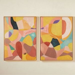 JUNGALOW X OPALHOUSE NWT 2pc shapes and lines framed wall art -18x24